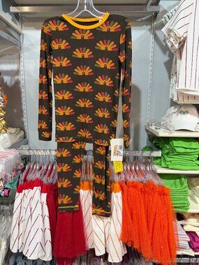 NWT Kickee Pants Turkey Bark Long Sleeve Pajama Set 10